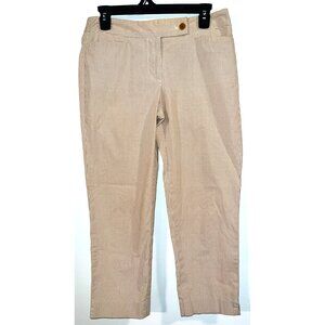 Talbots Womens Brown & White Stripe Pants Size 2 Classic Fit Cotton Blend